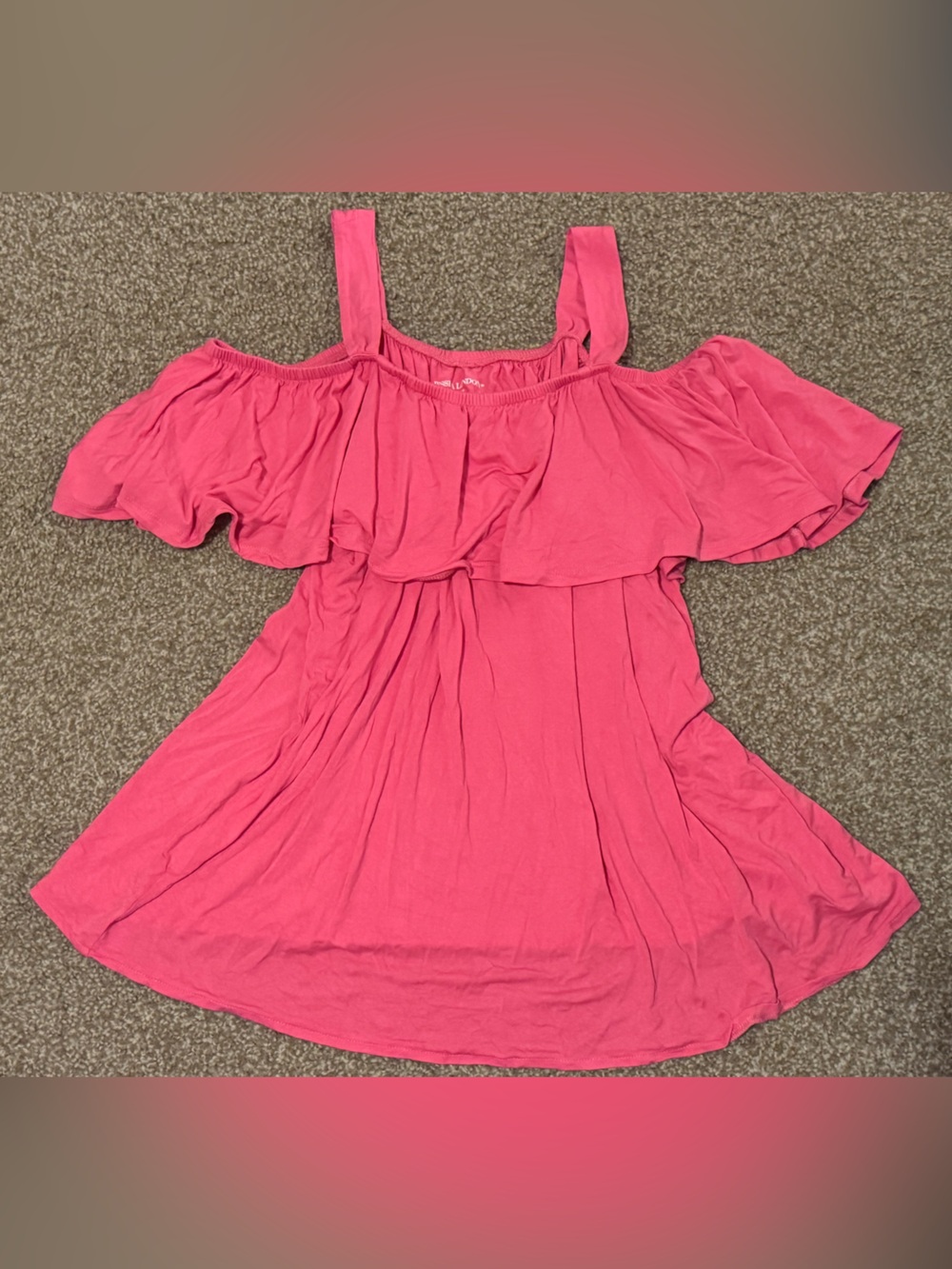 Jessica London Girls' Hot Pink Cold-Shoulder shirt.